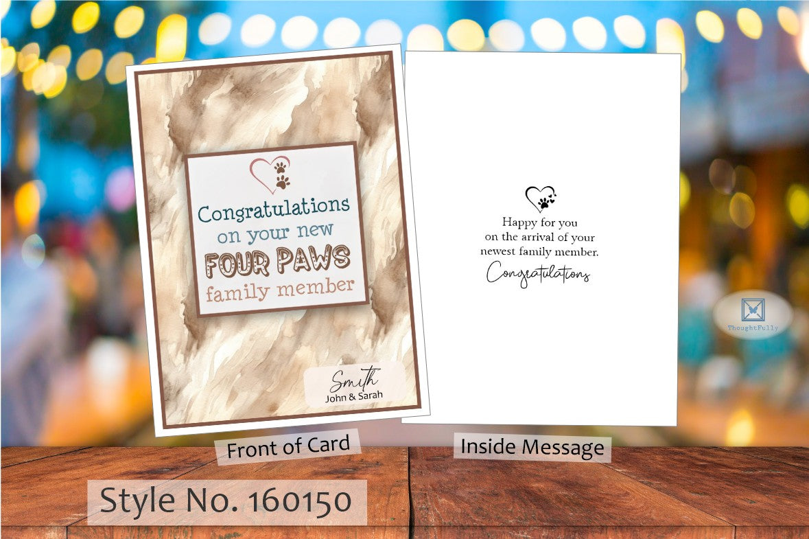 Congrats on Four Paws Family Member (Dog) (#160150AV-IM)