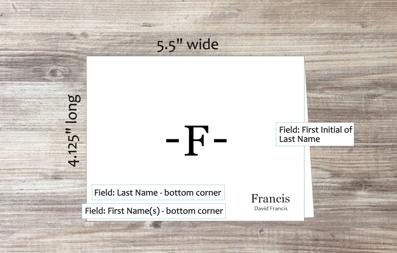Initial of Last Name Card (#210101AS)