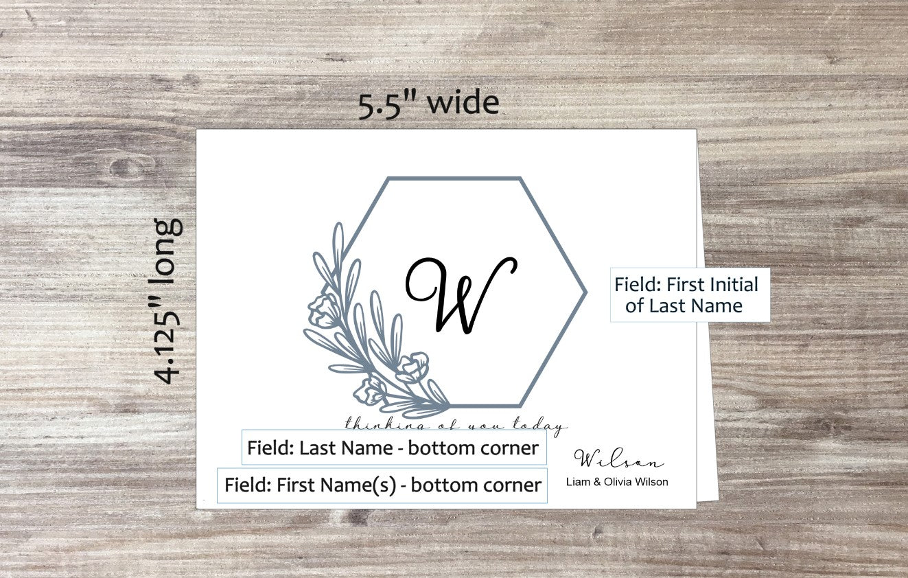 Initial of Last Name Card (#210106AS)