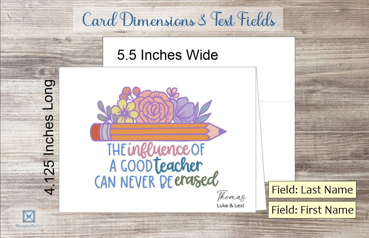 Teacher's Influence Card (#220122AS)