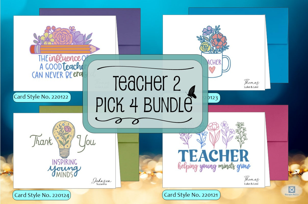 Teacher #2 Bundle of 4 Cards (#230121BD)