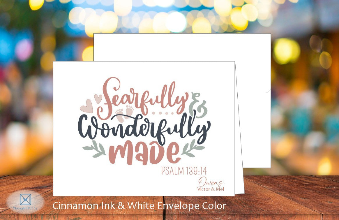 Fearfully & Wonderfully Made Baby Card - Ps. 139:14 (#240114AS)