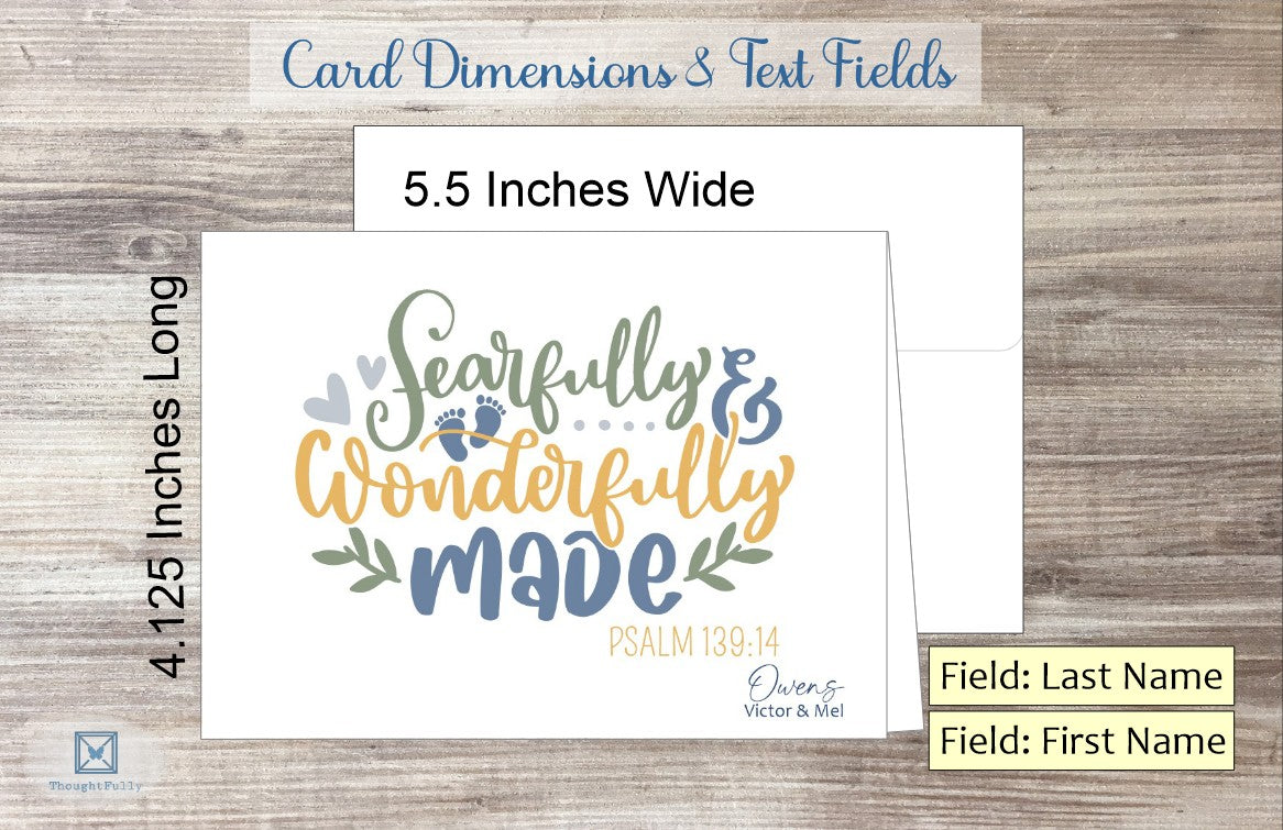 Fearfully & Wonderfully Made Baby Card - Ps. 139:14 (#240115AS)