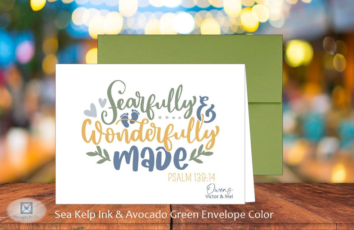 Fearfully & Wonderfully Made Baby Card - Ps. 139:14 (#240115AS)