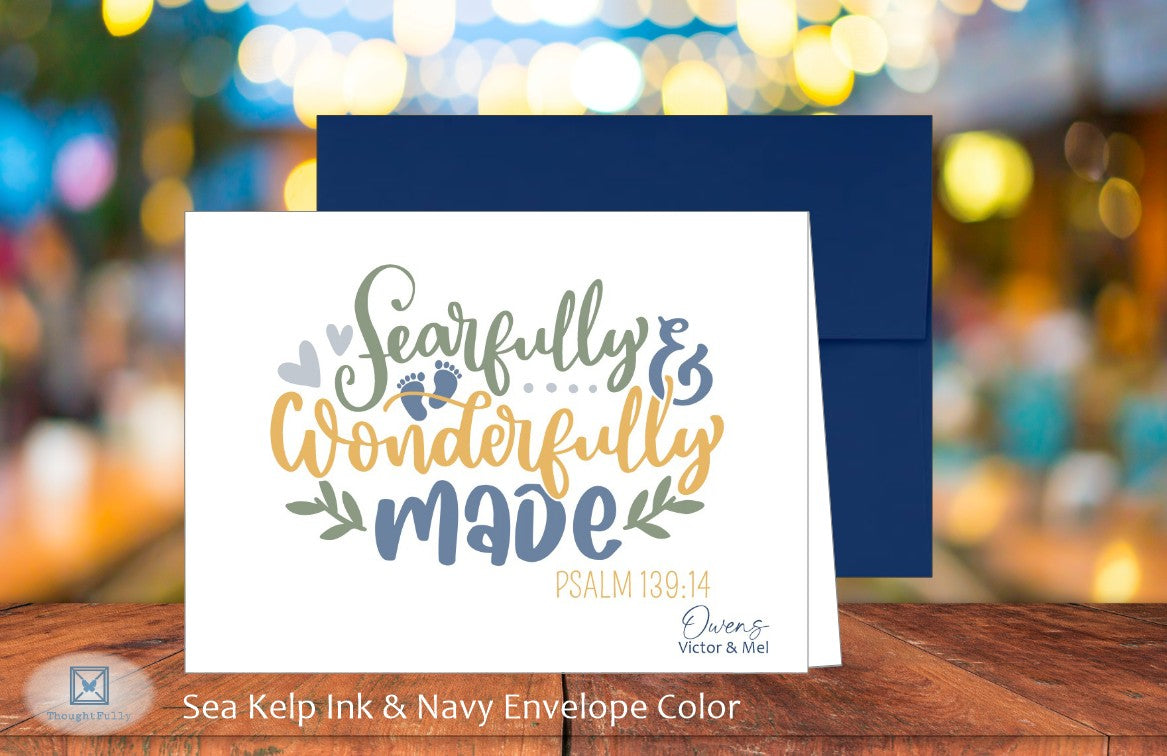 Fearfully & Wonderfully Made Baby Card - Ps. 139:14 (#240115AS)