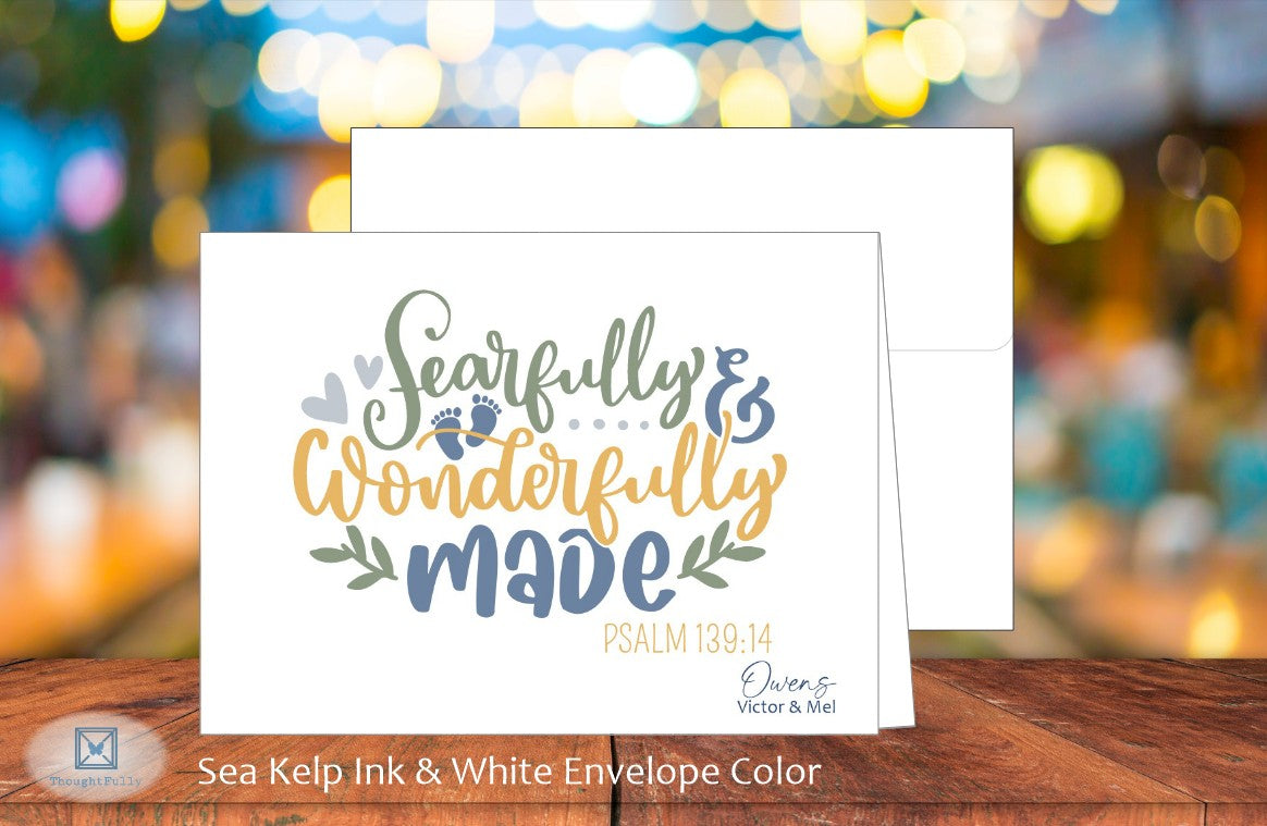Fearfully & Wonderfully Made Baby Card - Ps. 139:14 (#240115AS)