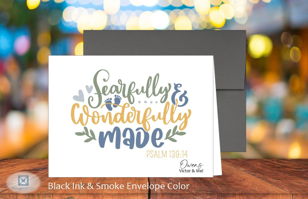 Fearfully & Wonderfully Made Baby Card - Ps. 139:14 (#240115AS)