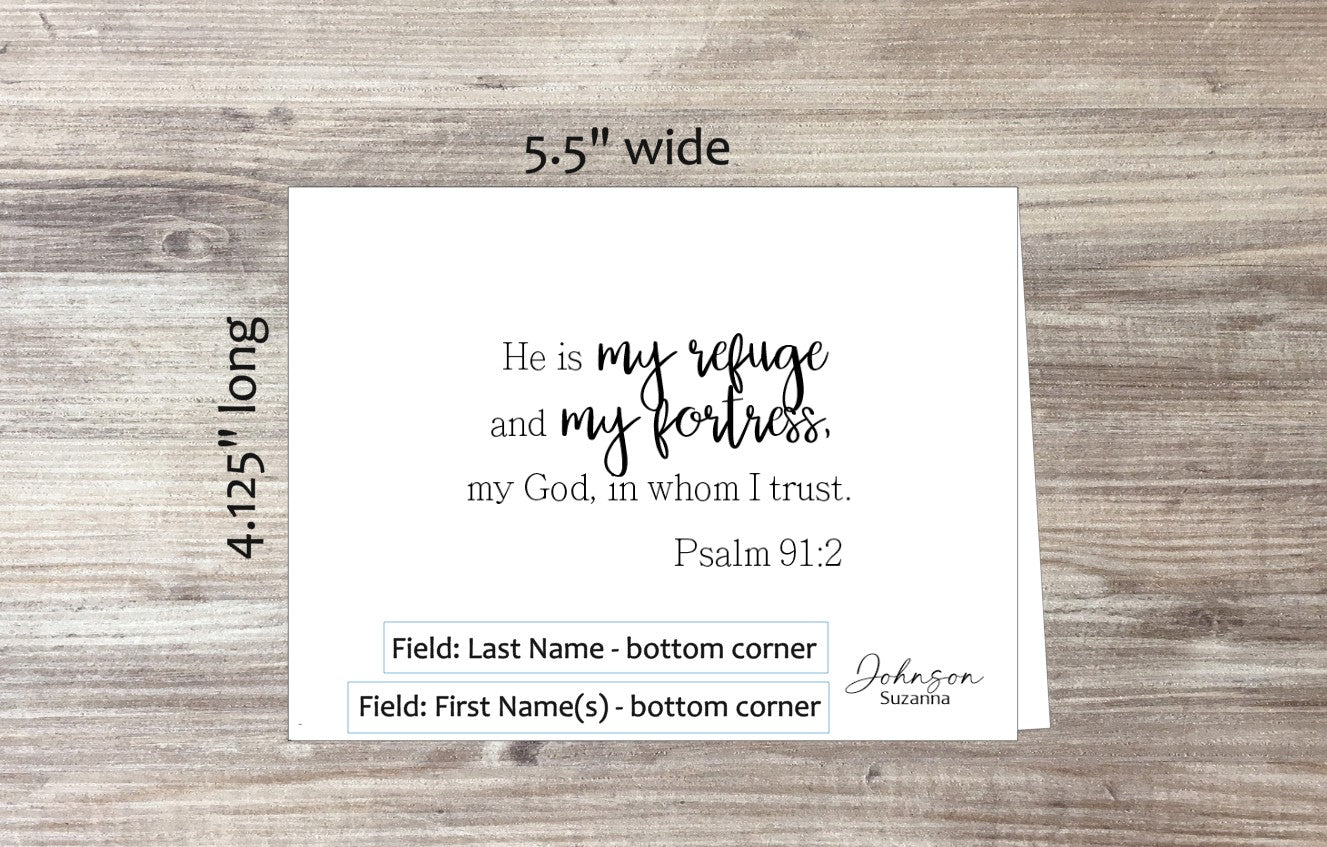 He Is My Refuge Card Ps. 91:2 (#290101AS)