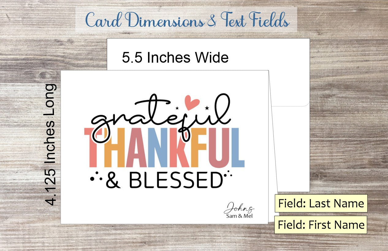Grateful Thankful & Blessed Card (#290107AS)