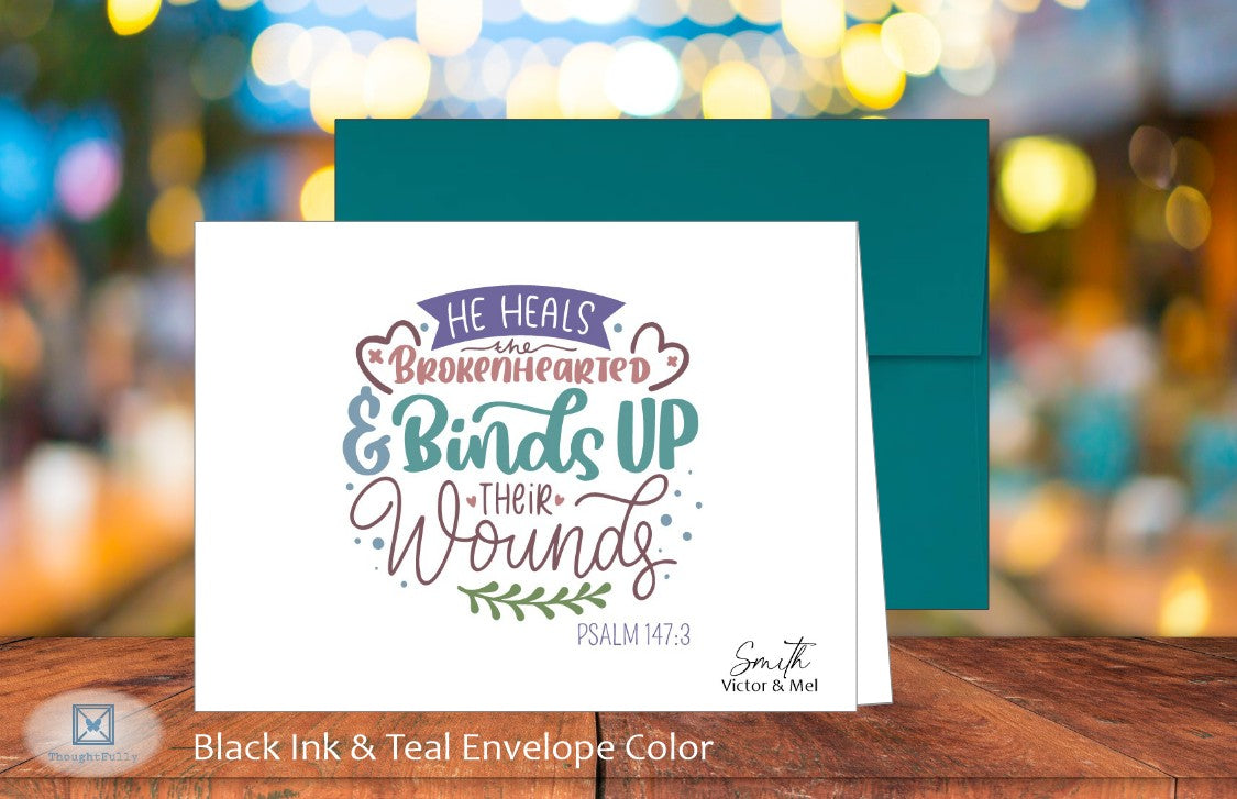 He Heals Brokenhearted Card - Ps. 147:3 (#290150AS)