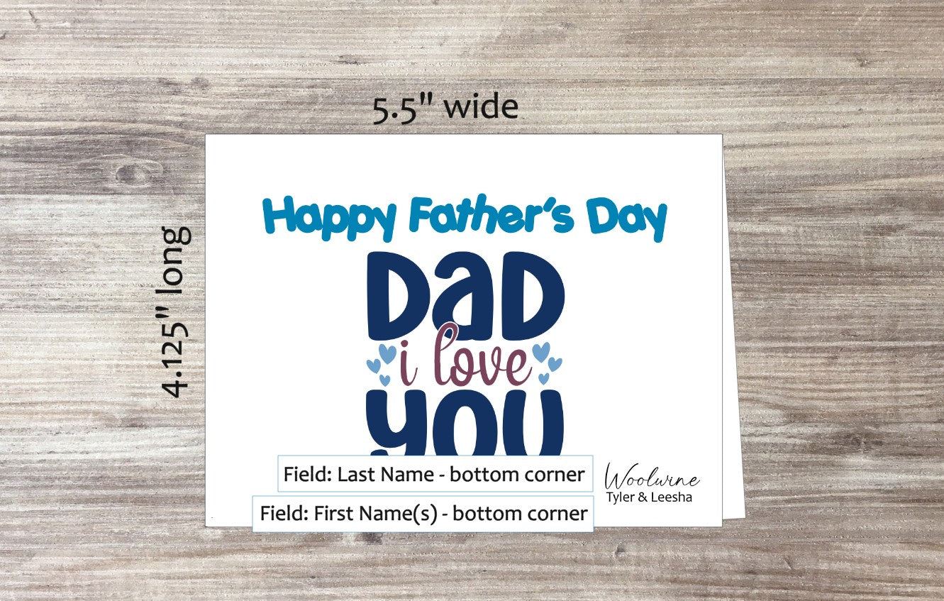 Dad I Love You Card (#310107AS)