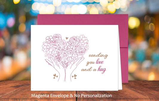 Single Sending Love and a Hug Card with Sticker (#110106AM2)