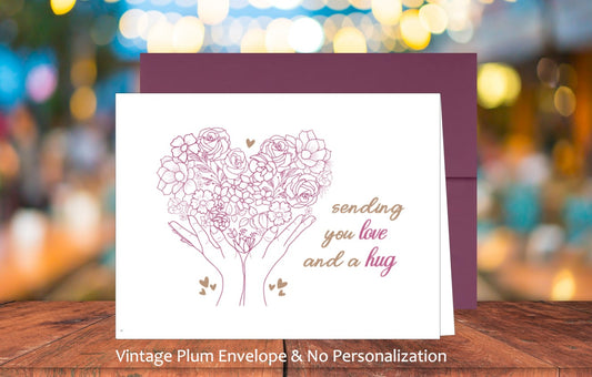 Single Sending Love and a Hug Card with Sticker (#110106AM1)