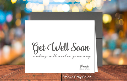 Set of 10 Get Well Soon Cards & COLORED Envelopes (#130100AC)