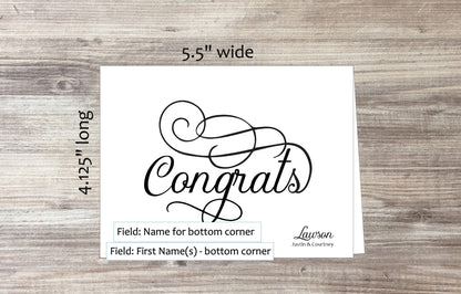 Set of 10 Congrats Cards & COLORED Envelopes (#140121AC)