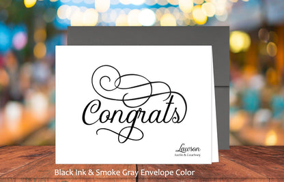 Set of 10 Congrats Cards & COLORED Envelopes (#140121AC)