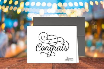 Set of 10 Congrats Cards & COLORED Envelopes (#140121AC)