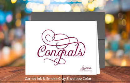 Set of 10 Congrats Cards & COLORED Envelopes (#140121AC)