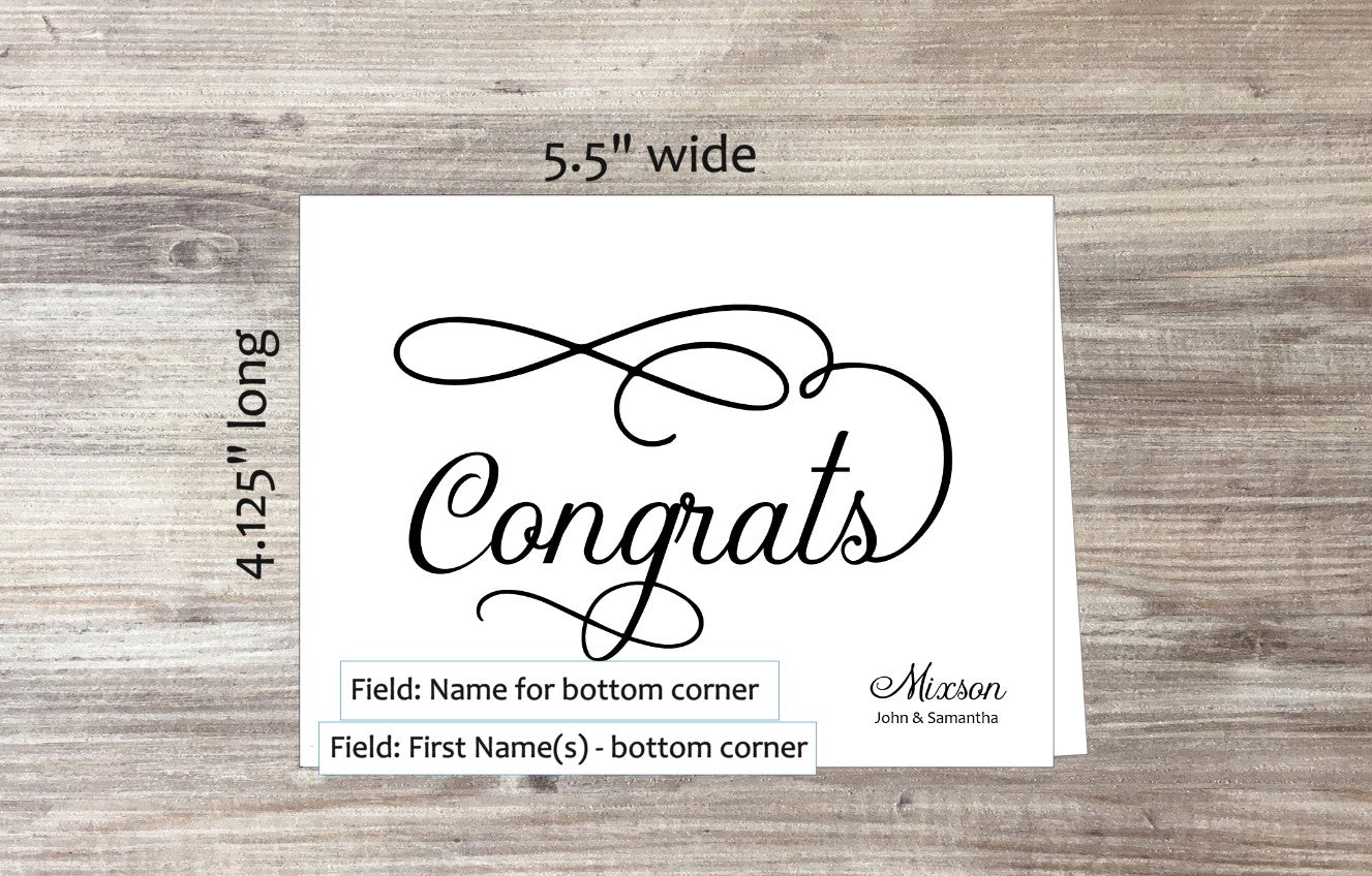 Set of 10 Congrats Cards & COLORED Envelopes (#140122AC)