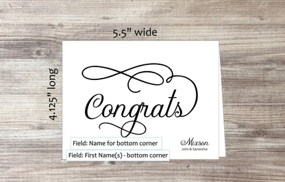 Set of 10 Congrats Cards & COLORED Envelopes (#140122AC)