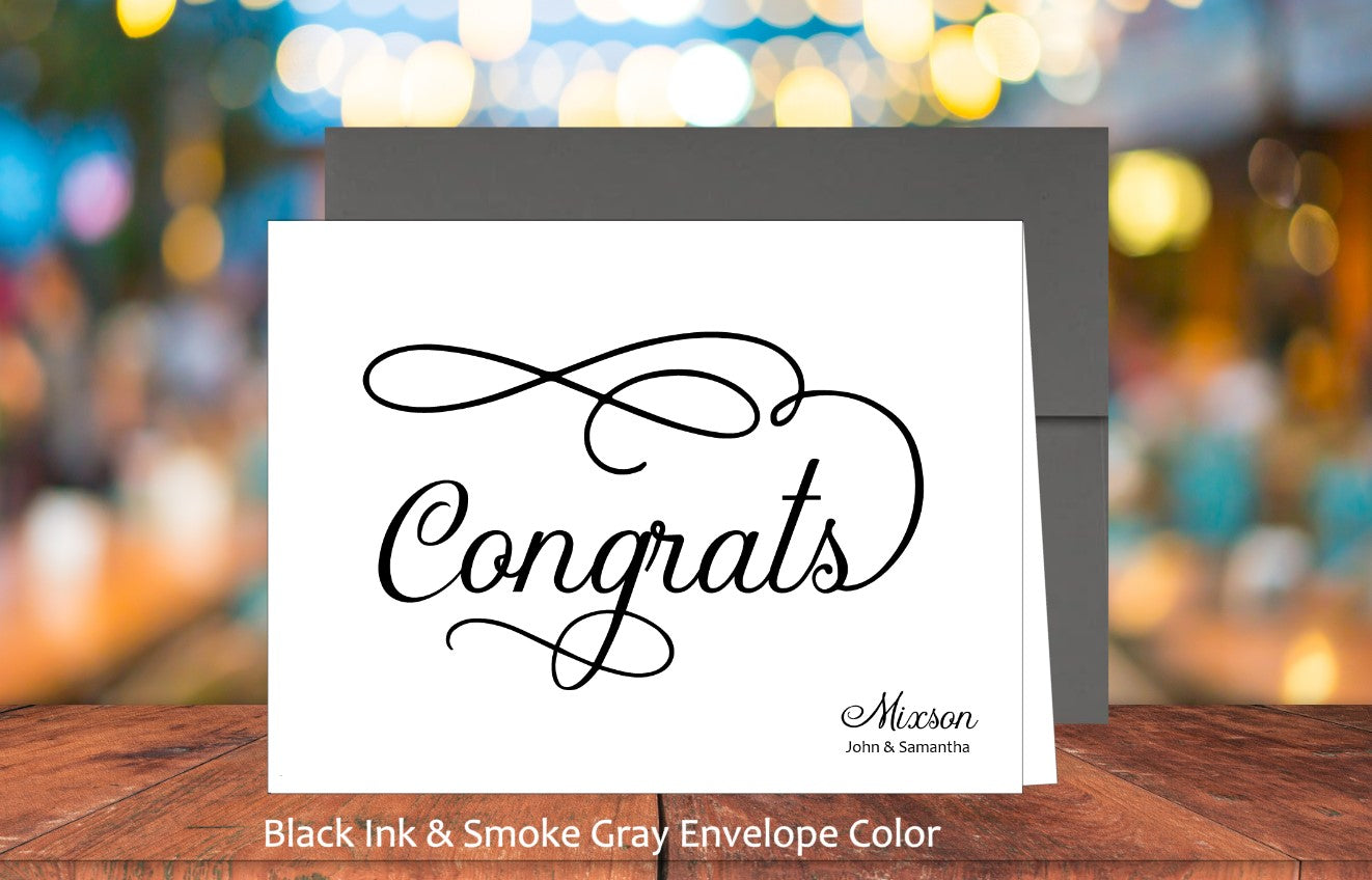 Set of 10 Congrats Cards & COLORED Envelopes (#140122AC)