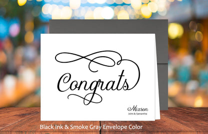 Set of 10 Congrats Cards & COLORED Envelopes (#140122AC)