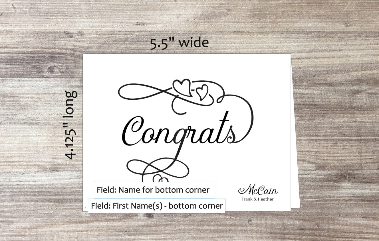 Set of 10 Congrats Cards & COLORED Envelopes (#140124AC)