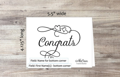 Set of 10 Congrats Cards & COLORED Envelopes (#140124AC)