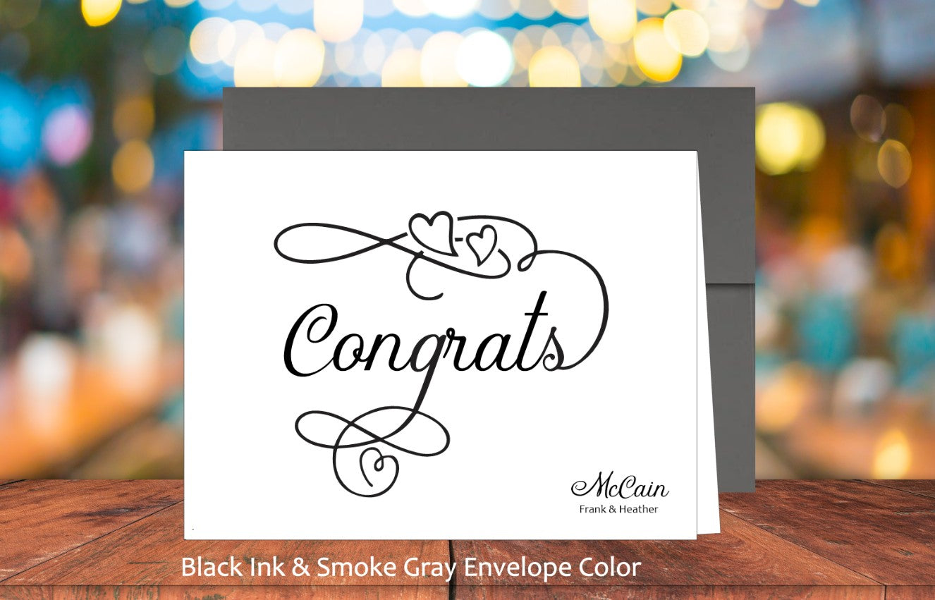 Set of 10 Congrats Cards & COLORED Envelopes (#140124AC)