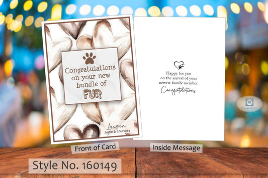 Congrats on New Bundle of Fur Card (Dog) (#160149AV-IM)