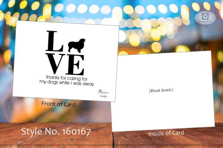 LOVE Thanks for Caring for My Dogs (Australian Shepherd) Card (#160167AS)