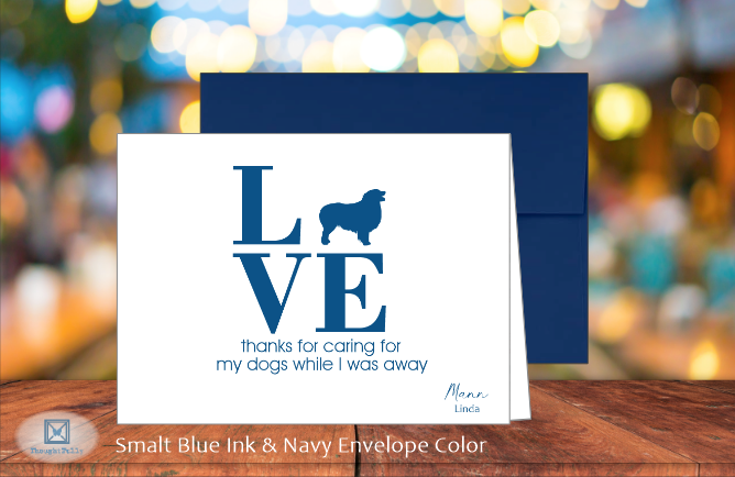 LOVE Thanks for Caring for My Dogs (Australian Shepherd) Card (#160167AS)