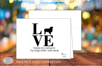 LOVE Thanks for Caring for My Dogs (Australian Shepherd) Card (#160167AS)