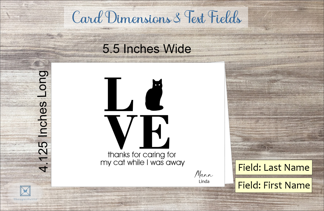 LOVE Thanks for Caring for My Cat Card (#160168AS)