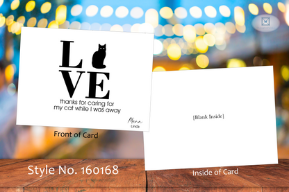 LOVE Thanks for Caring for My Cat Card (#160168AS)