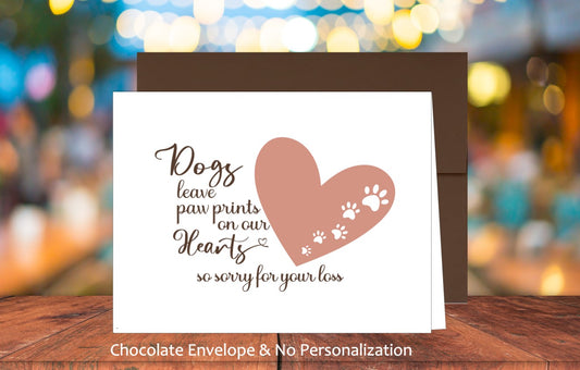 Single Dog Paw Prints Card with Sticker (#160180AM1)