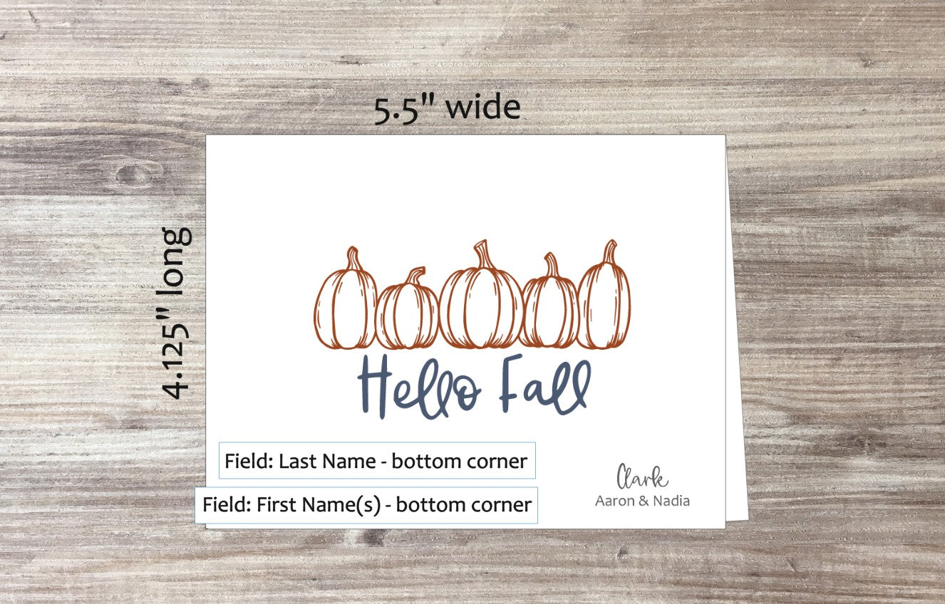 Single Hello Fall Card with Sticker (#180104AM1)