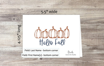 Single Hello Fall Card with Sticker (#180104AM1)