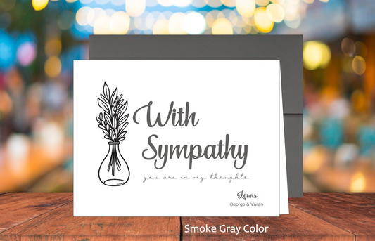 Set of 10 With Sympathy Cards & COLORED Envelopes (#190100AC)