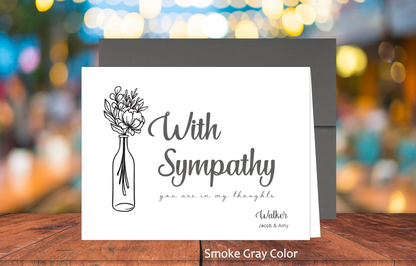 Set of 10 With Sympathy Cards & COLORED Envelopes (#190110AC)