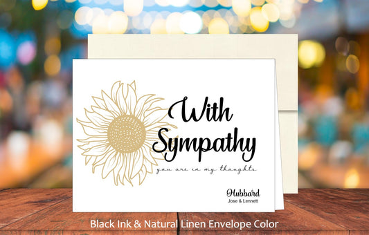 Set of 10 With Sympathy Cards & COLORED Envelopes (#190130AC)