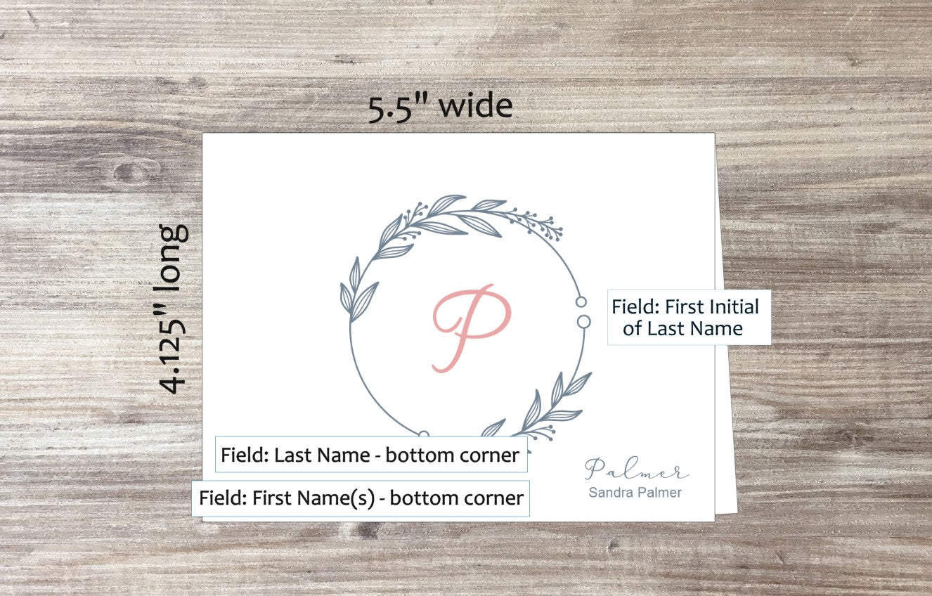 Initial of Last Name Card (#210111AS)