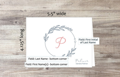 Initial of Last Name Card (#210111AS)