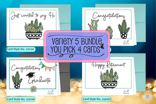 Pick 4 Cards - Variety 5 Bundle (#230118BD)