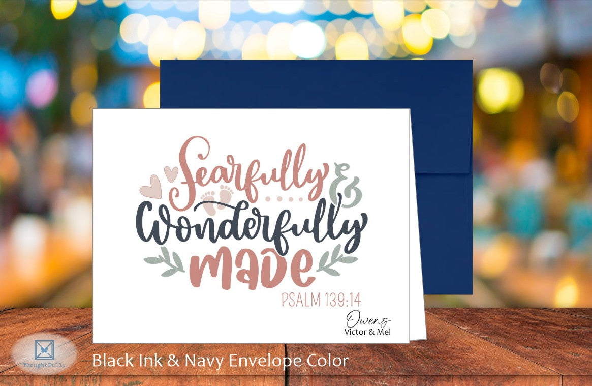 Fearfully & Wonderfully Made Baby Card - Ps. 139:14 (#240114AS)