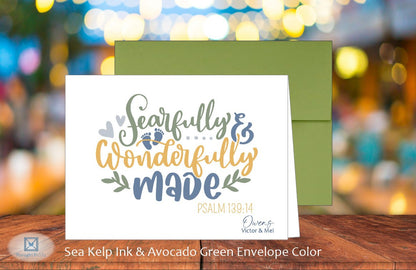 Fearfully & Wonderfully Made Baby Card - Ps. 139:14 (#240115AS)