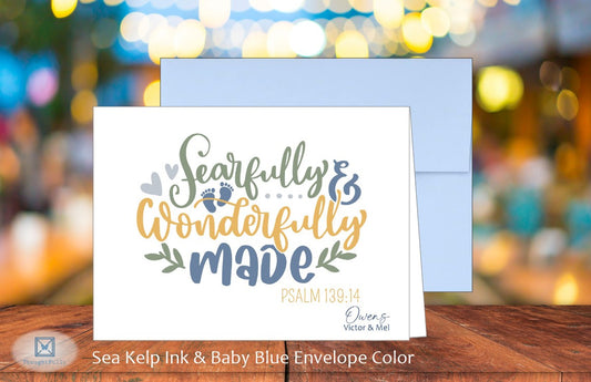 Fearfully & Wonderfully Made Baby Card - Ps. 139:14 (#240115AS)