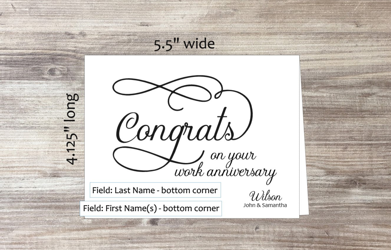 Congrats Work Anniversary Card (#250100AS)