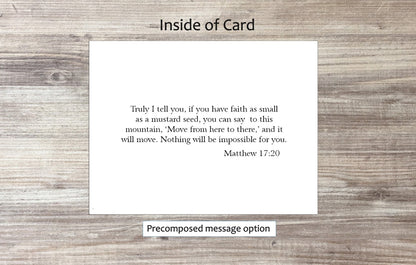 Faith Can Move Mountains Card - Matt. 17:20 (#290113AS)