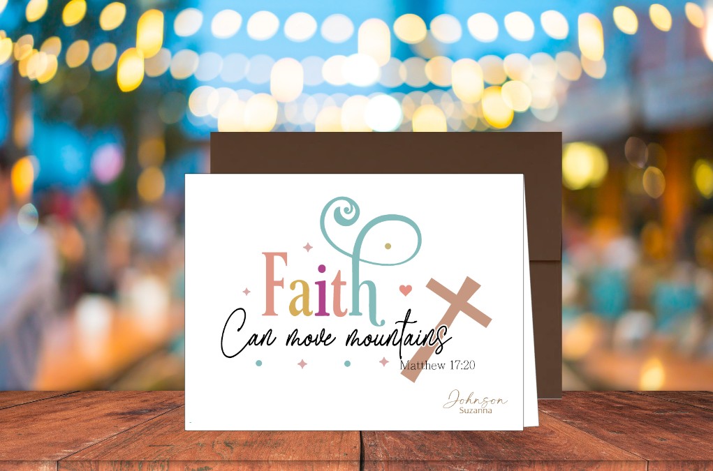 Faith Can Move Mountains Card - Matt. 17:20 (#290106AS)